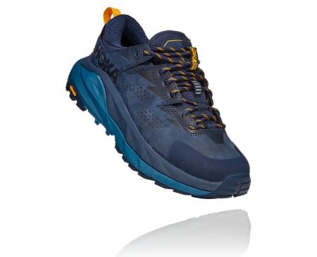 Hoka One One Kaha Low GORE-TEX - Sapatos De Caminhada Mulher Pretas / Azuis | PT-ulhl3EM